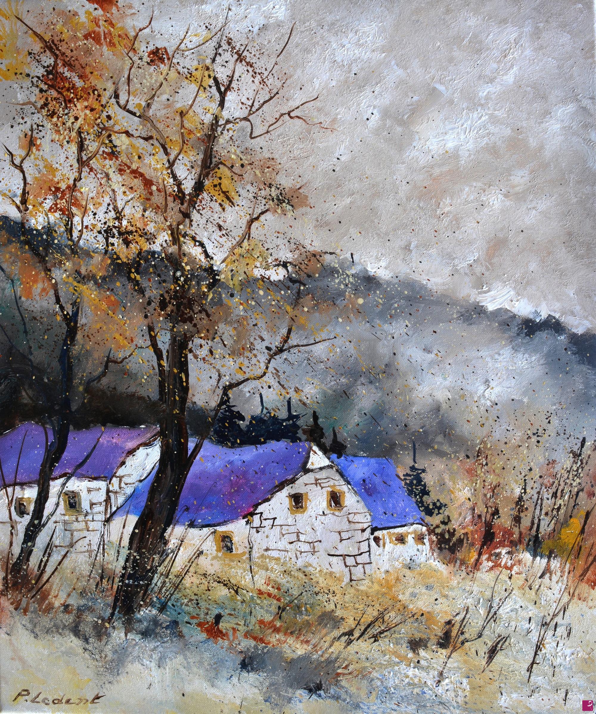 quadri in vendita online - A house in winter