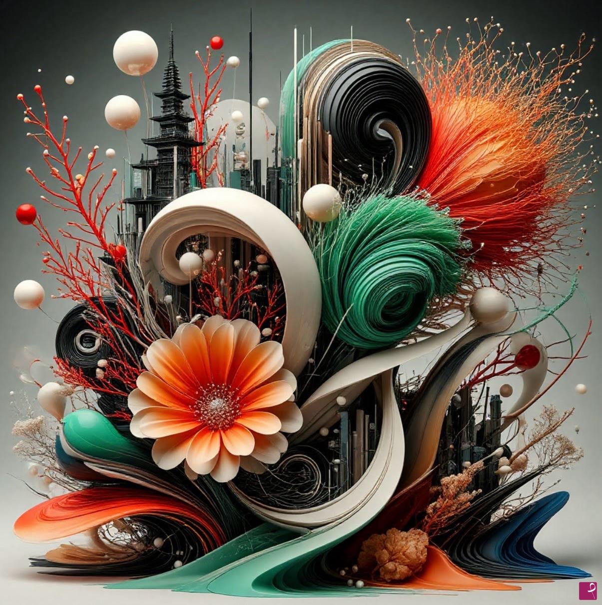 quadri in vendita online - A jumble of flowers and trees