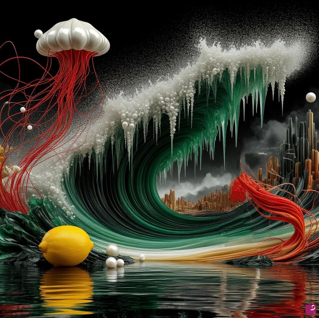 quadri in vendita online - A living sea wave