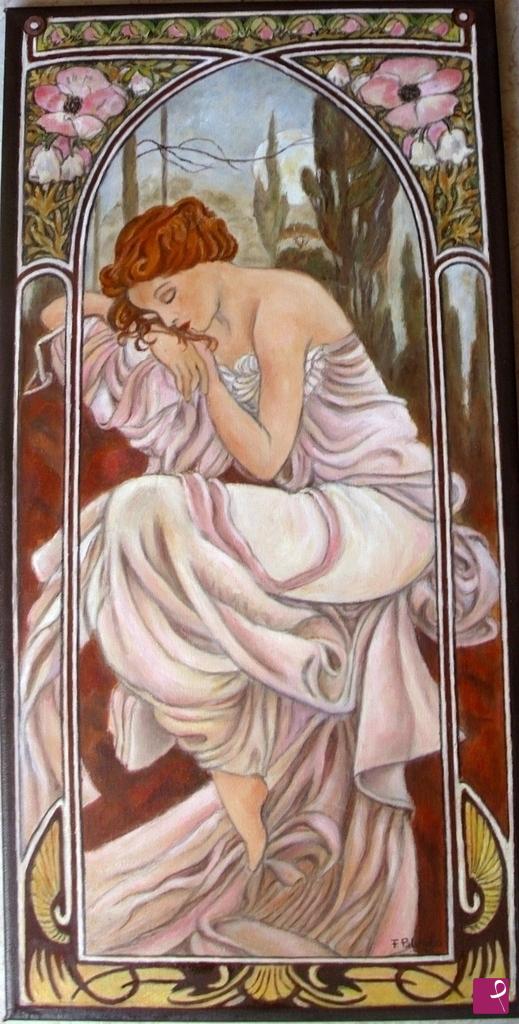 quadri in vendita online - A. Mucha "La notte"