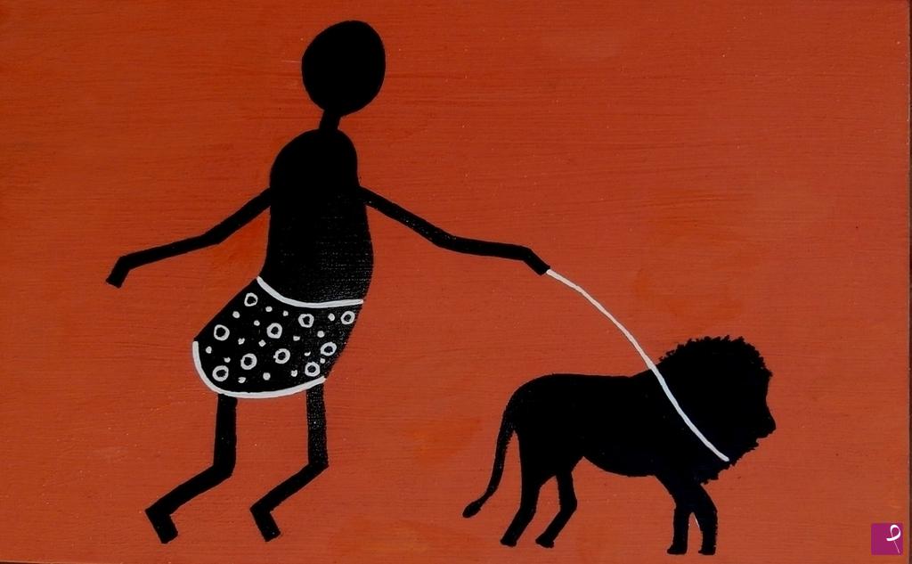quadri in vendita online - " A passeggio con Simba "