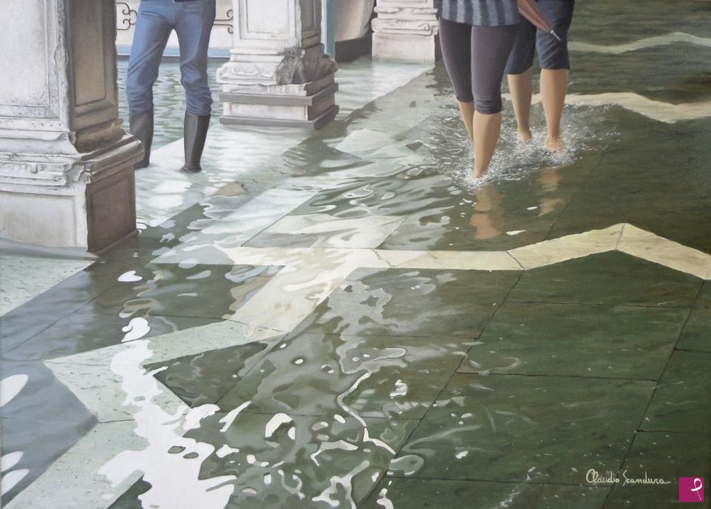 quadri in vendita online - A piedi nudi nell'acqua
