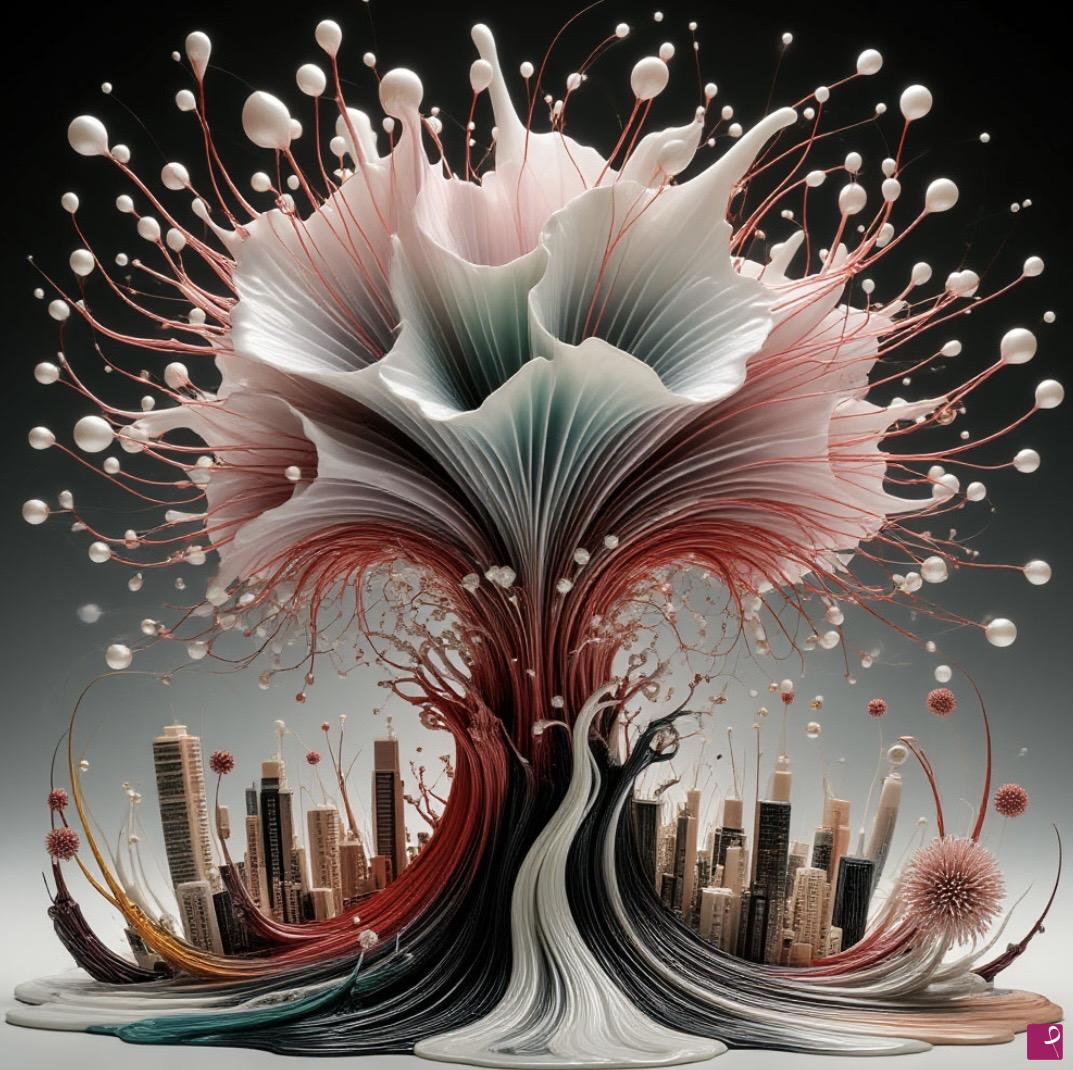 quadri in vendita online - A pink celebration in the city