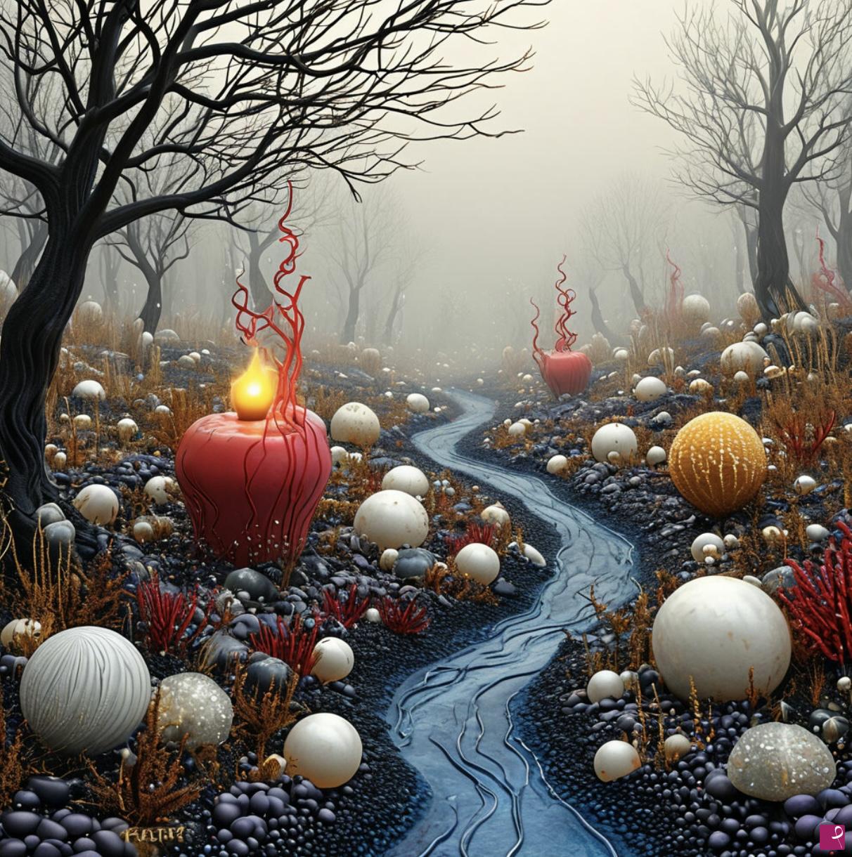 quadri in vendita online - A stream in the forest