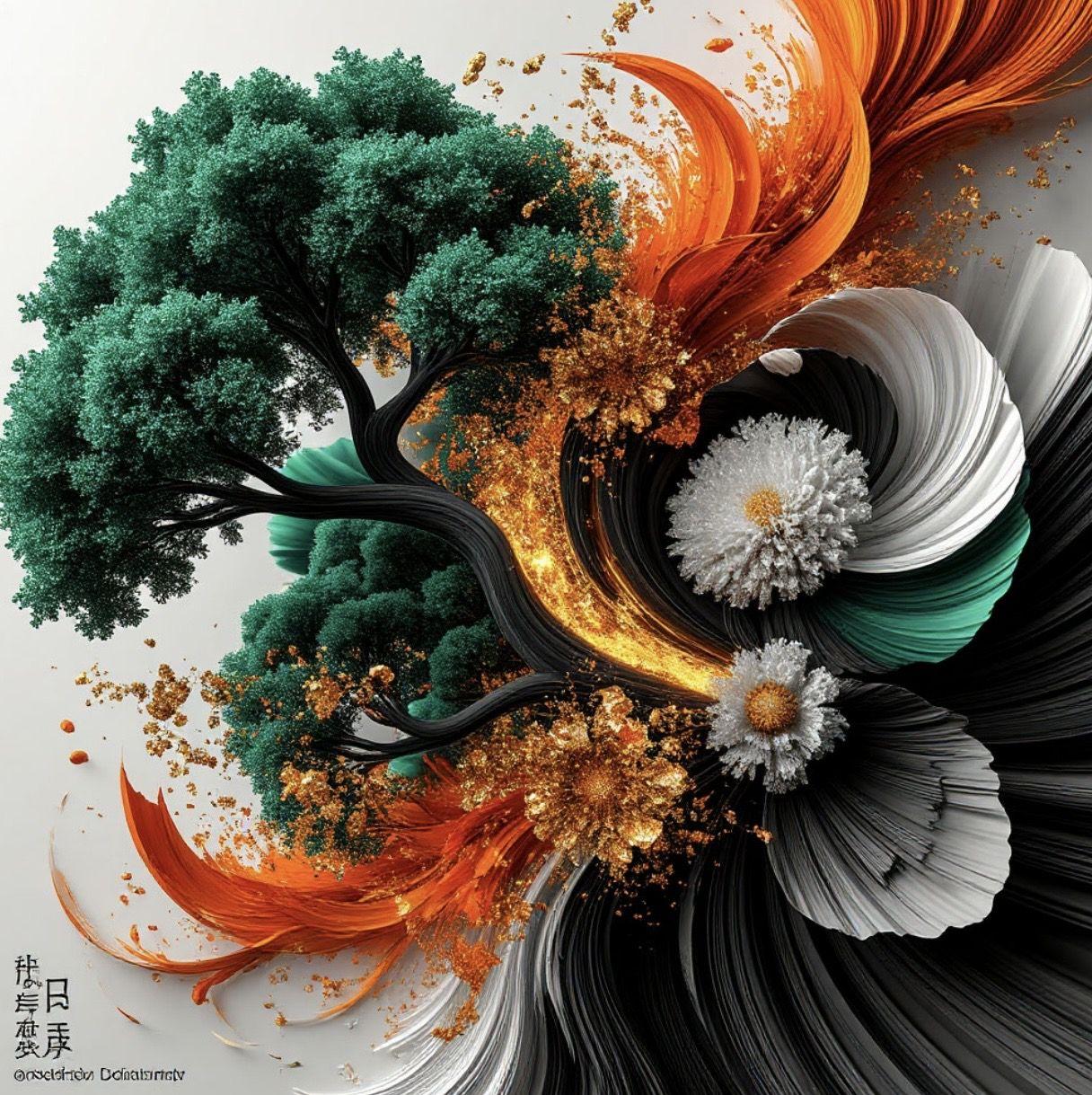 quadri in vendita online - A tree in the garden