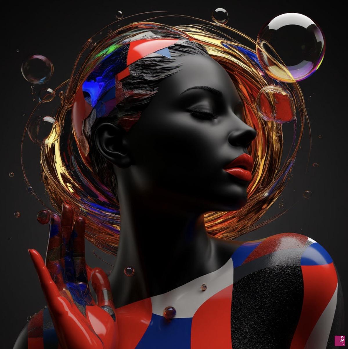 quadri in vendita online - A. Woman with rad lips 