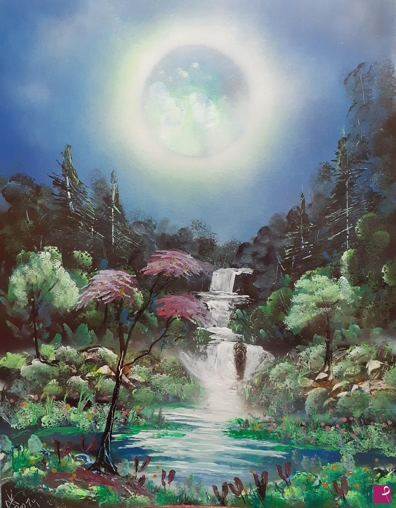 quadri in vendita online - A world under a bright moon