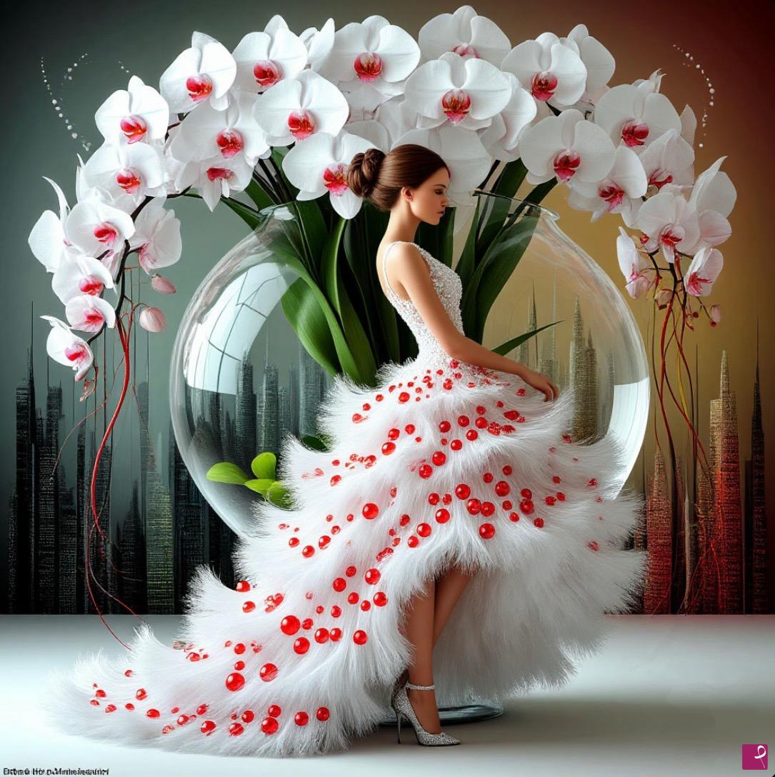 quadri in vendita online - A young woman and a vase of flowers
