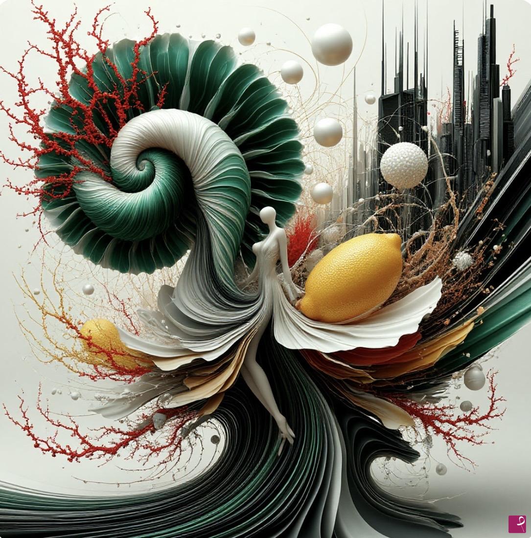 quadri in vendita online - Abstract drawing with lemon