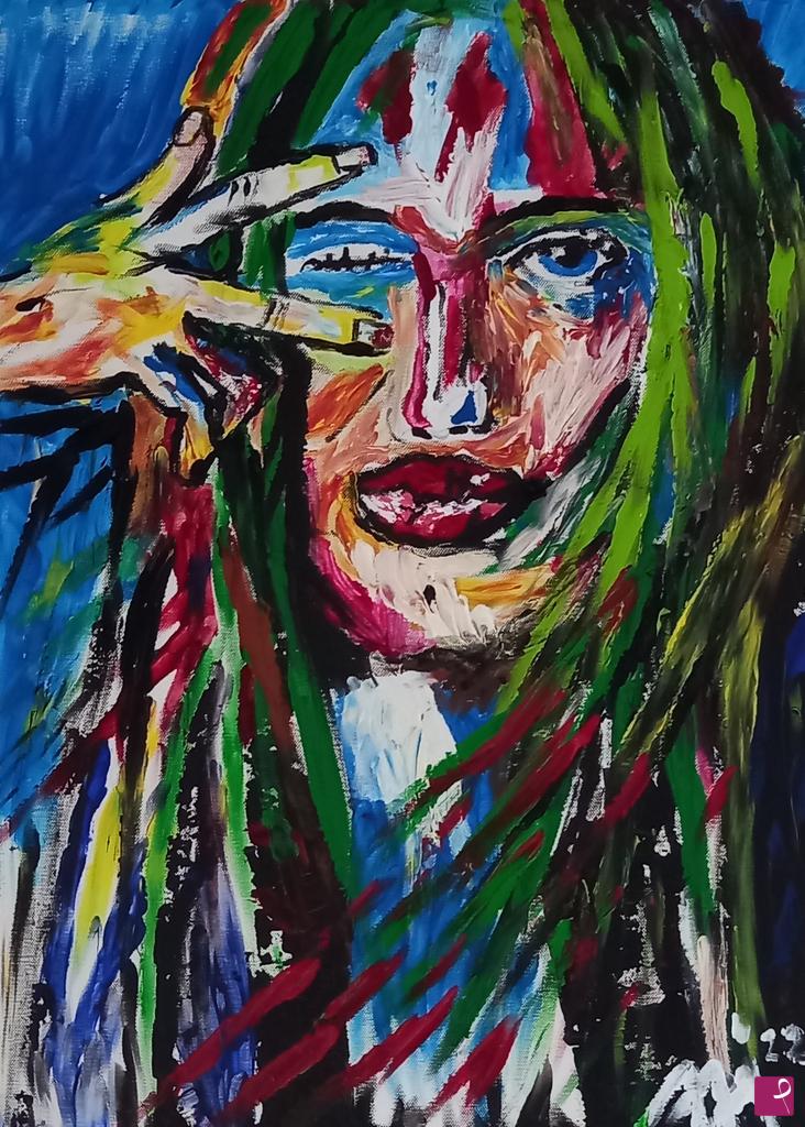 quadri in vendita online - Abstract Girl