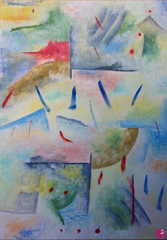 quadri in vendita online - Abstract in tuscan morning light with Eva sleeping