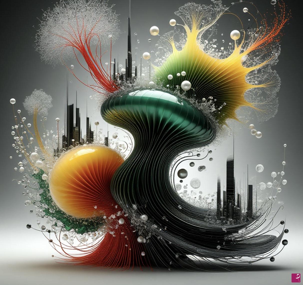 quadri in vendita online - Abstract Macro City World 