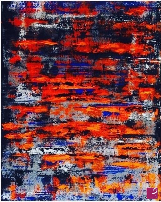 quadri in vendita online - Abstract Orange