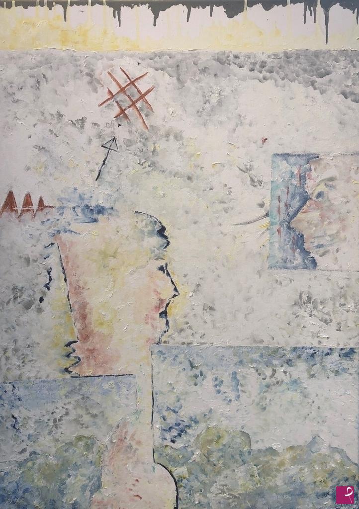 quadri in vendita online - Abstract with Faces in Reflection