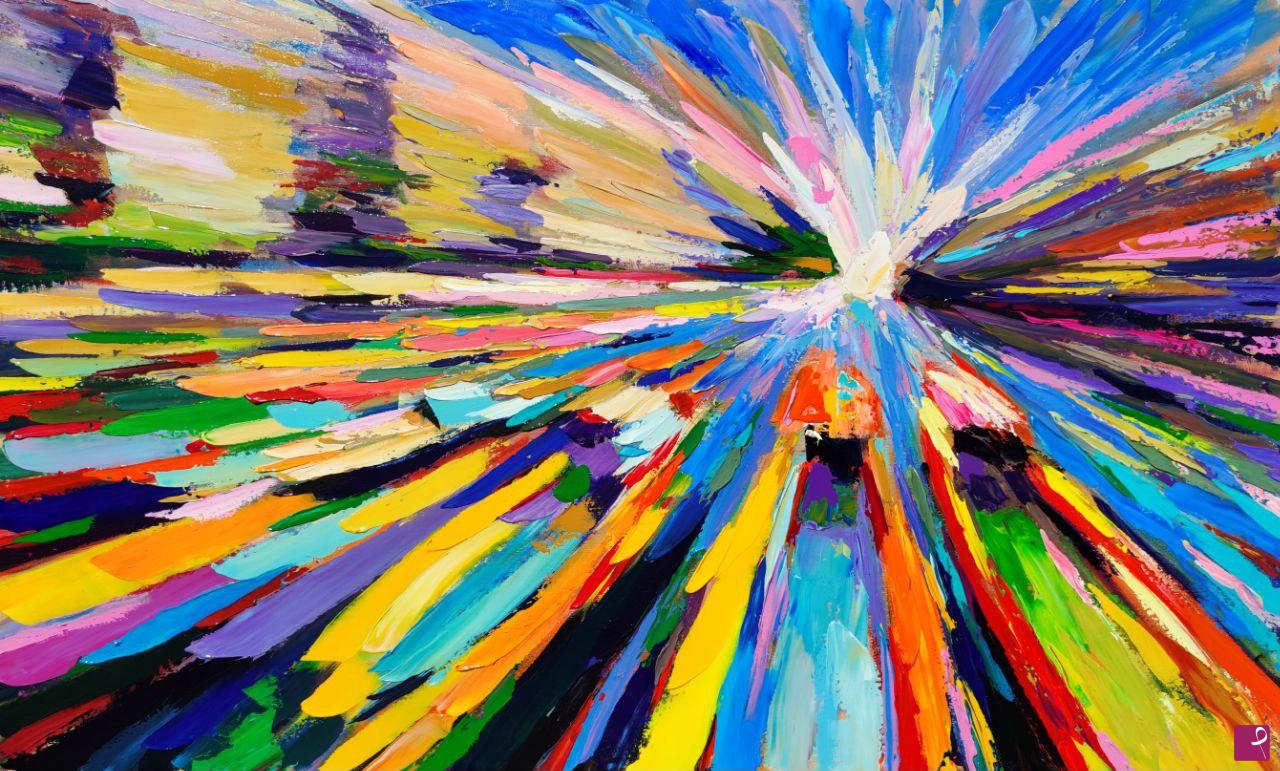quadri in vendita online - accelerazioni spazio-temporall: impressionismo futuristico.
