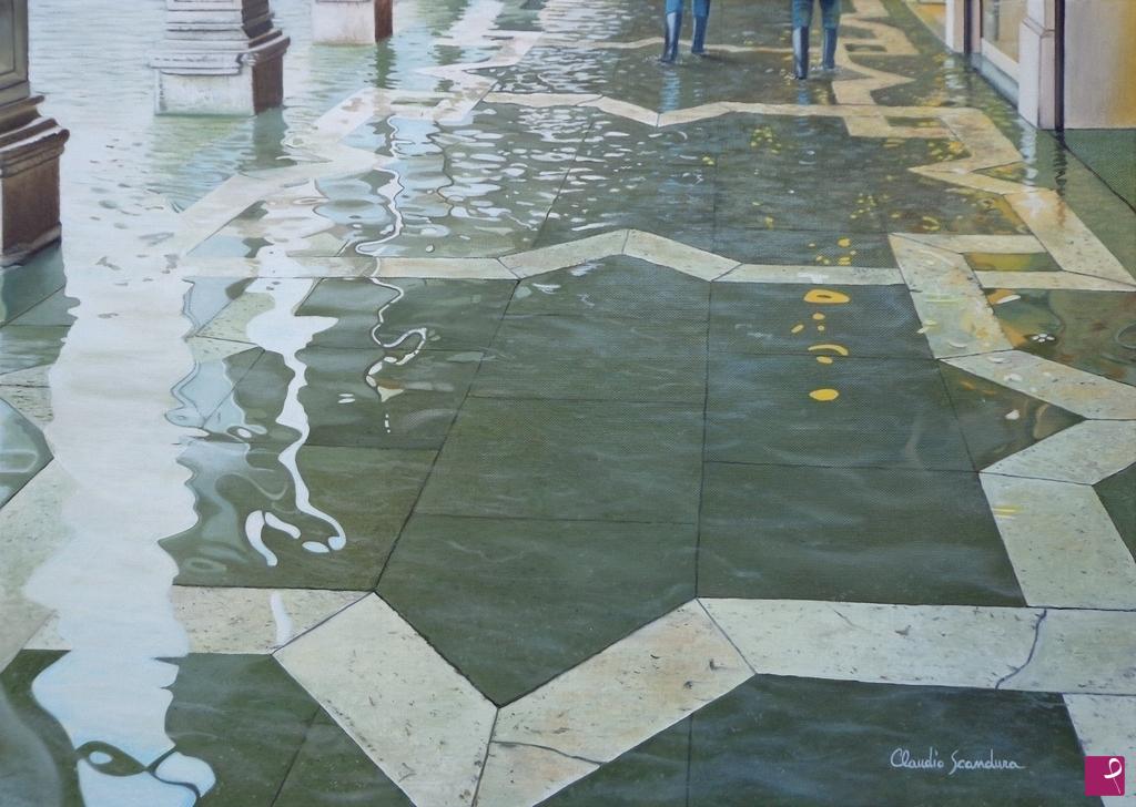 quadri in vendita online - Acqua alta a piazza San Marco