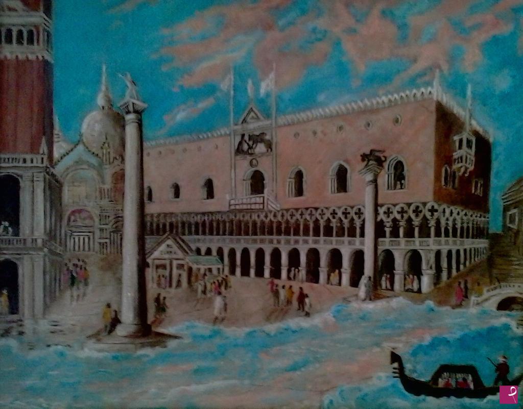 quadri in vendita online - Acqua alta a Venezia