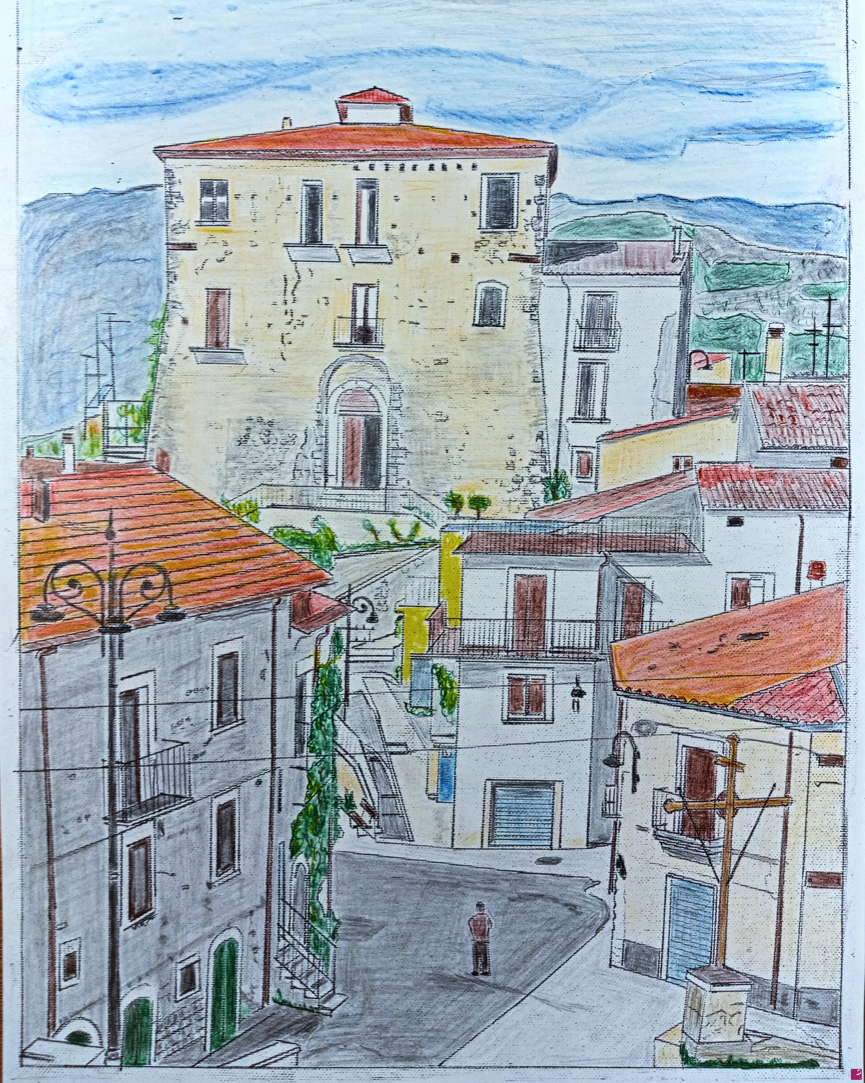 quadri in vendita online - Acquaviva d' Isernia. Castello dei Carmignano