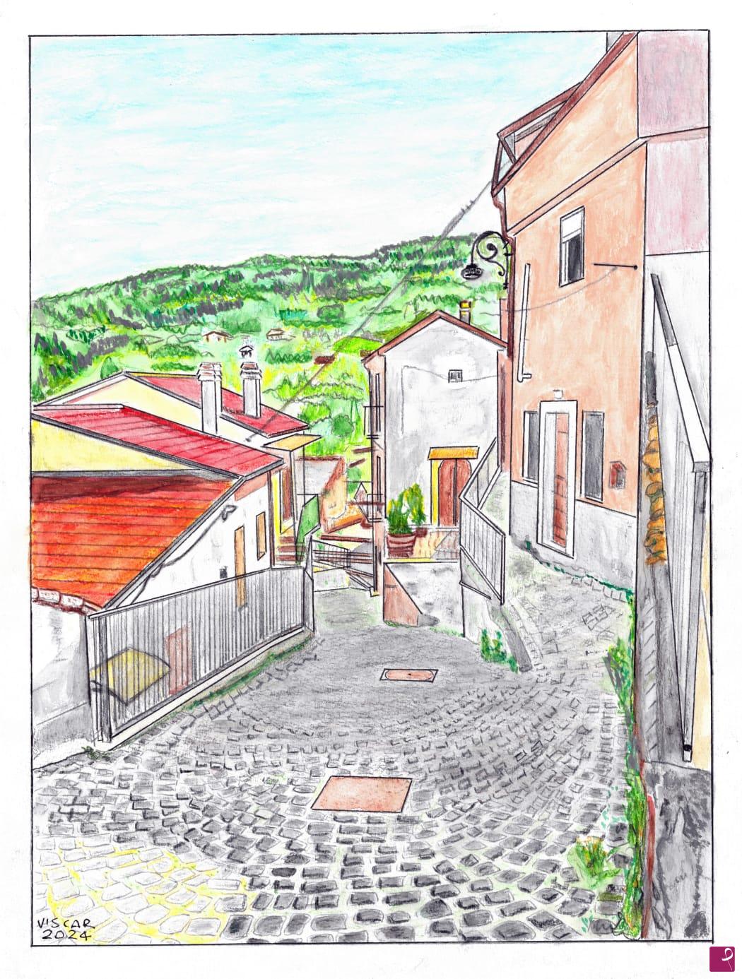 quadri in vendita online - Acquaviva d' Isernia. Via Villa.