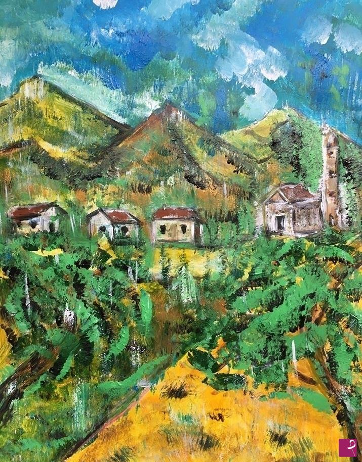 quadri in vendita online - Acquazzone in montagna