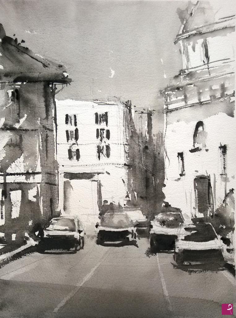 quadri in vendita online - Acquerello B&W
