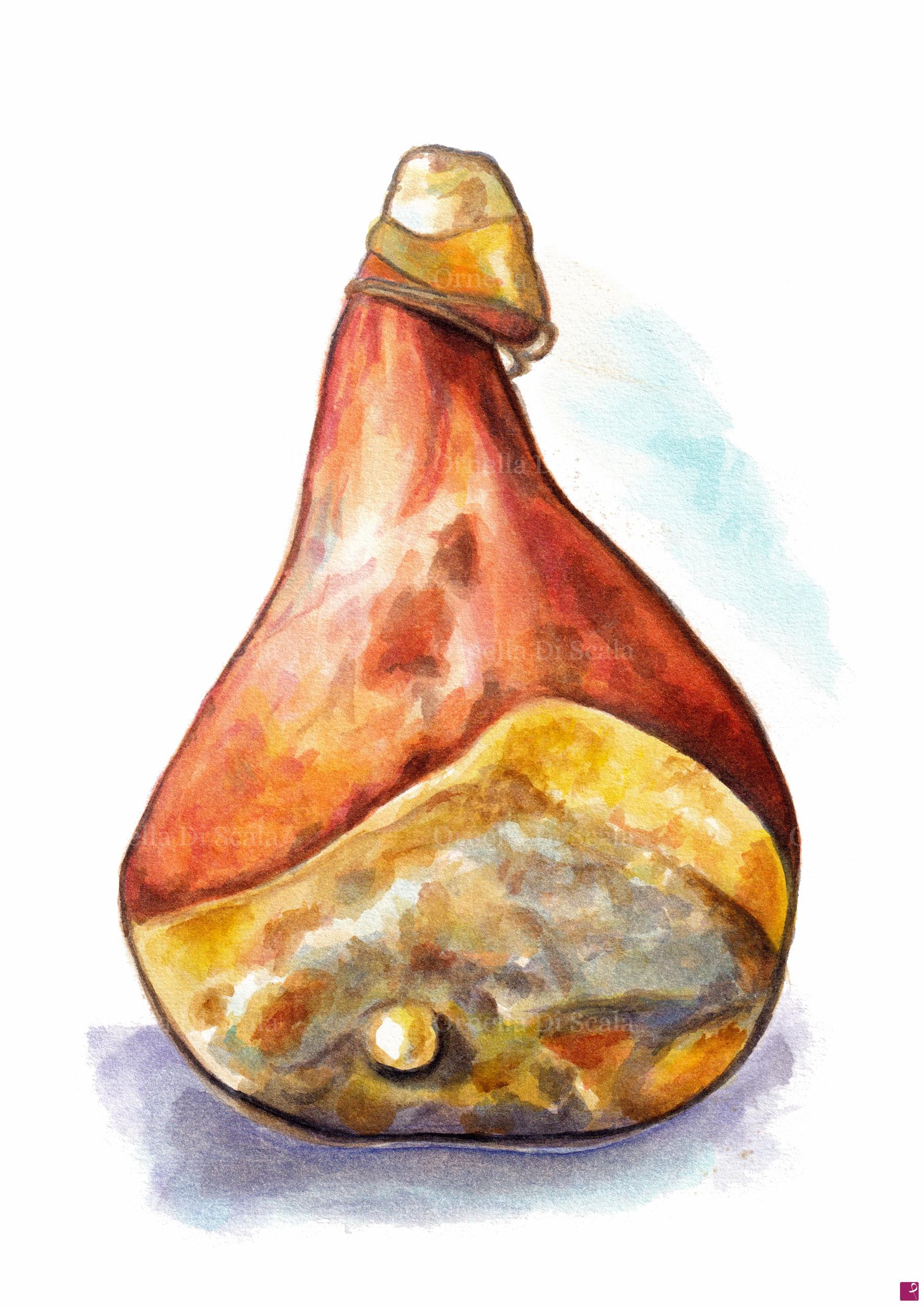 quadri in vendita online - Acquerello prosciutto crudo 