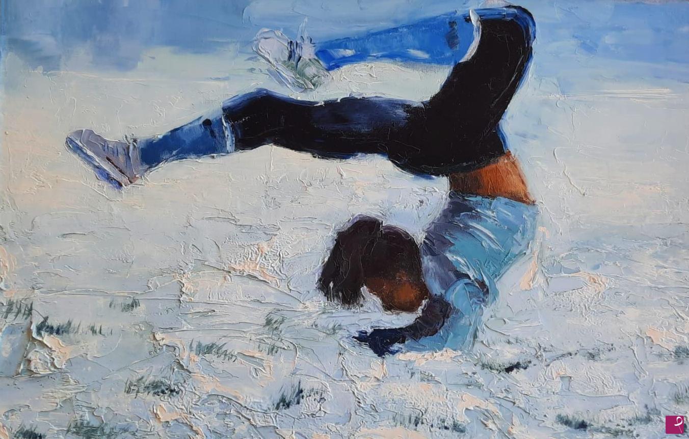 quadri in vendita online - Acrobazie sulla neve 