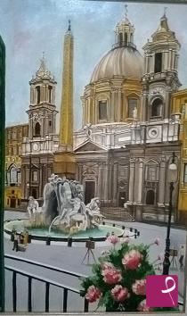 quadri in vendita online - affaccio dalla finestra (Piazza Navona)