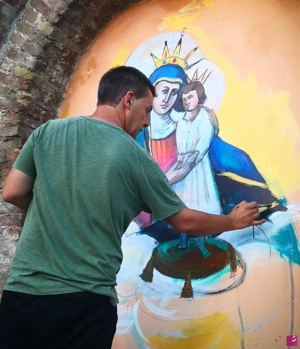 quadri in vendita online - Affresco Madonna Achiropita 