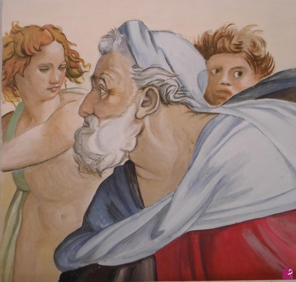 quadri in vendita online - Affresco, particolare di Ezechiele