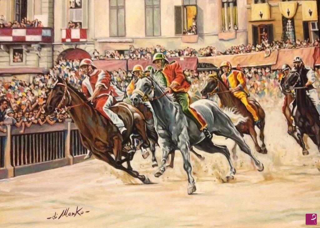 quadri in vendita online - affrontando la curva di San Martino