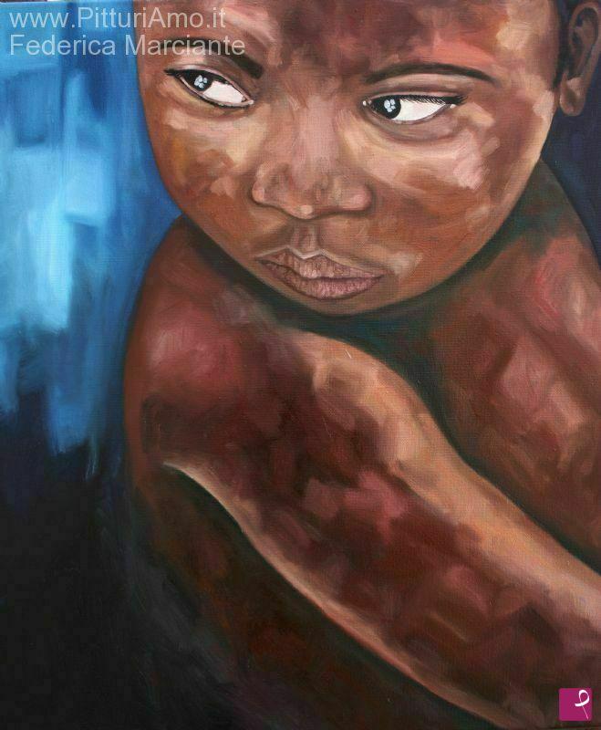 quadri in vendita online - Africano child