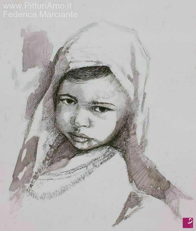 quadri in vendita online - Africano child