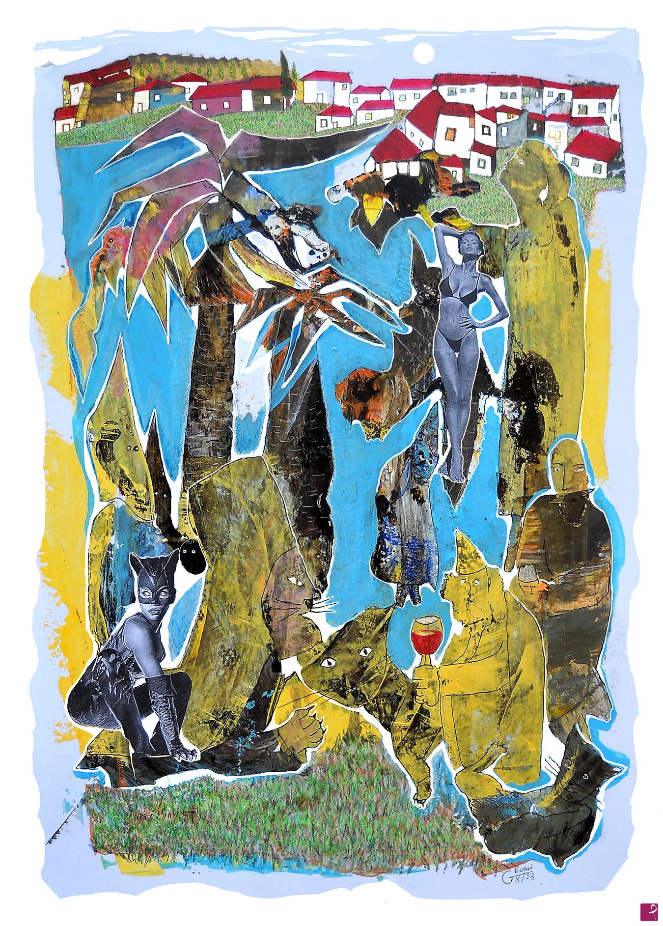 quadri in vendita online - Afrodite e la gatta 33x47 cm