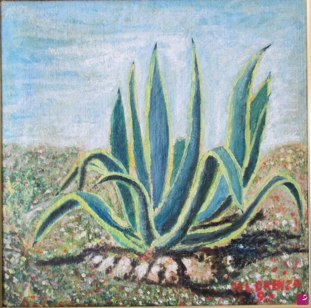 quadri in vendita online - Agave  anno 1997   olio/tela 50x50  collezione privata venduto