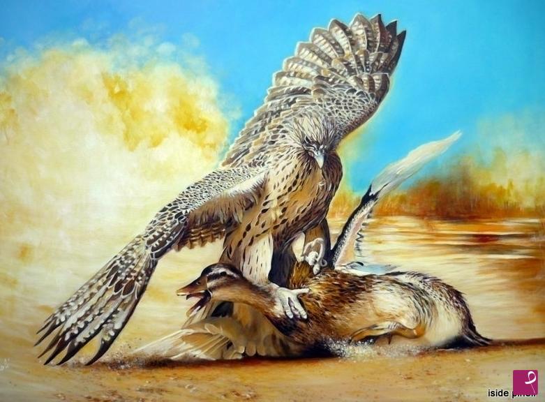 quadri in vendita online - Agguato nel deserto