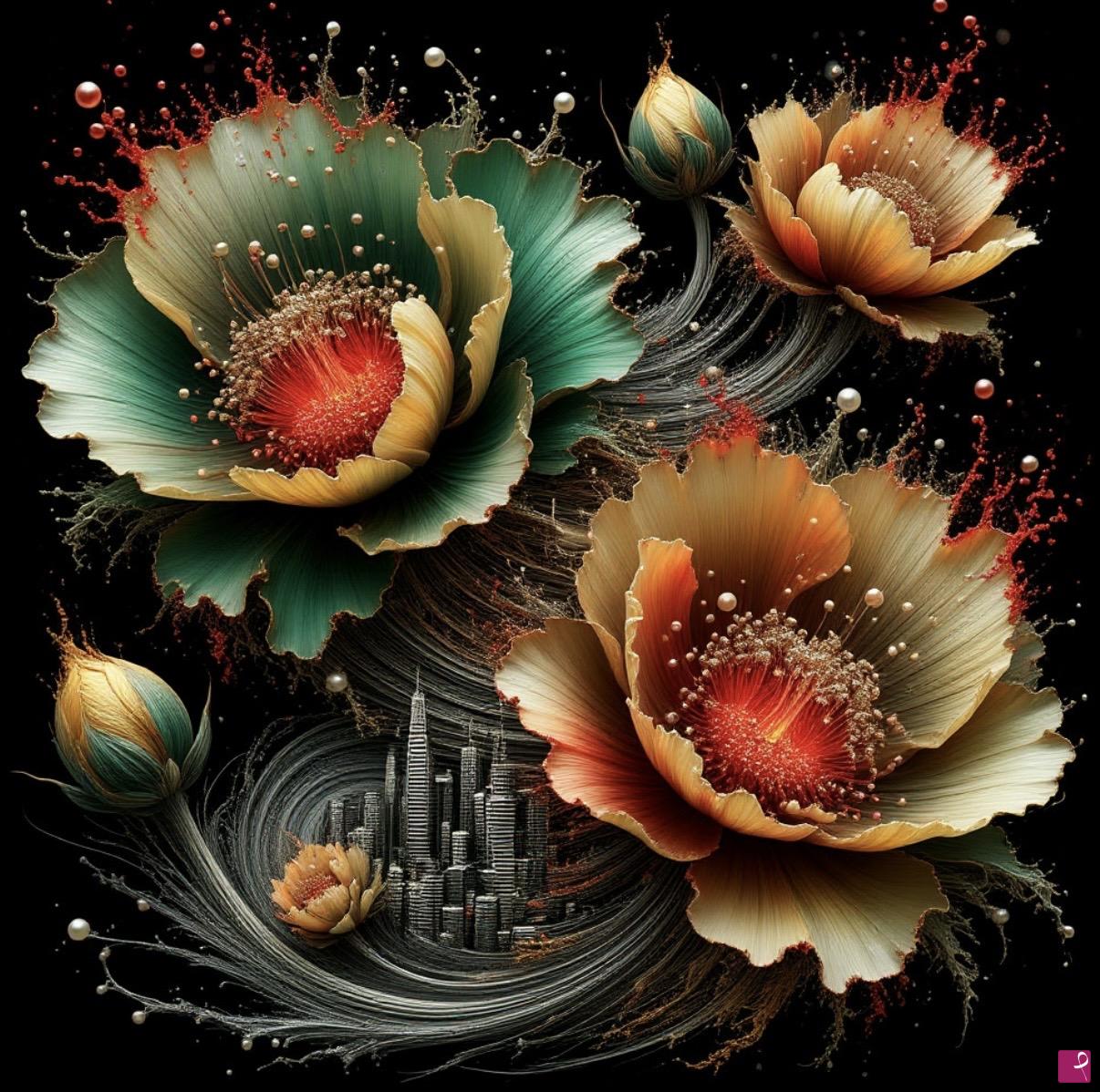 quadri in vendita online - Ah, those beautiful flower petals.