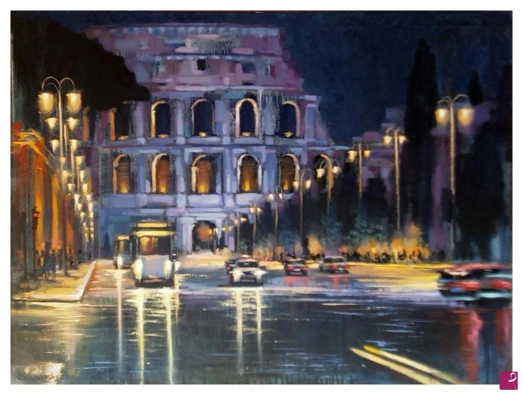 quadri in vendita online - Ai piedi del Colosseo