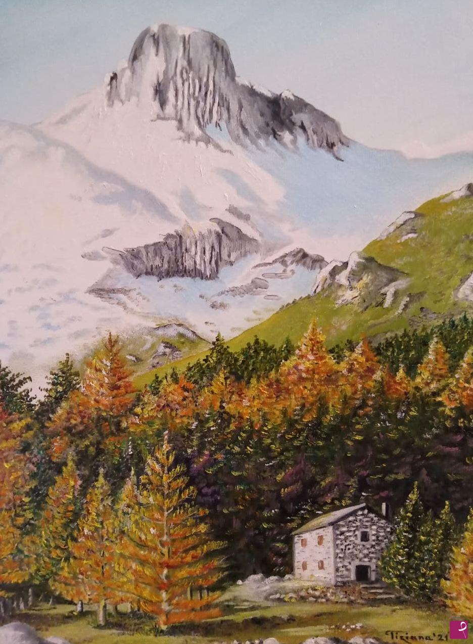 quadri in vendita online - Ai piedi del Monte Camicia - catena del Gran Sasso 