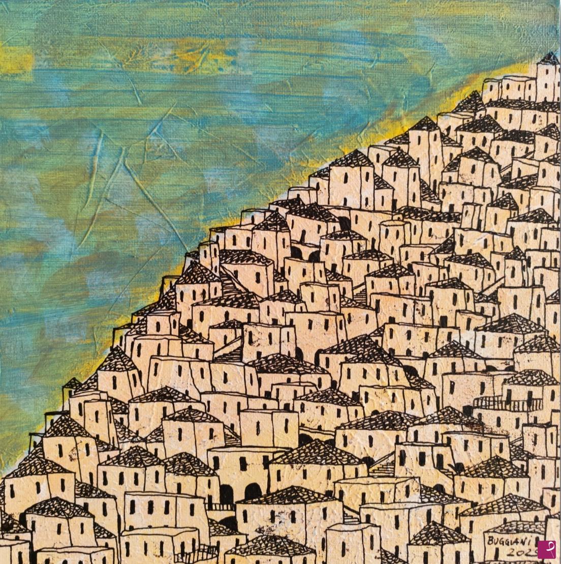 quadri in vendita online - Al Confine della Città Bianca - A Miniature 