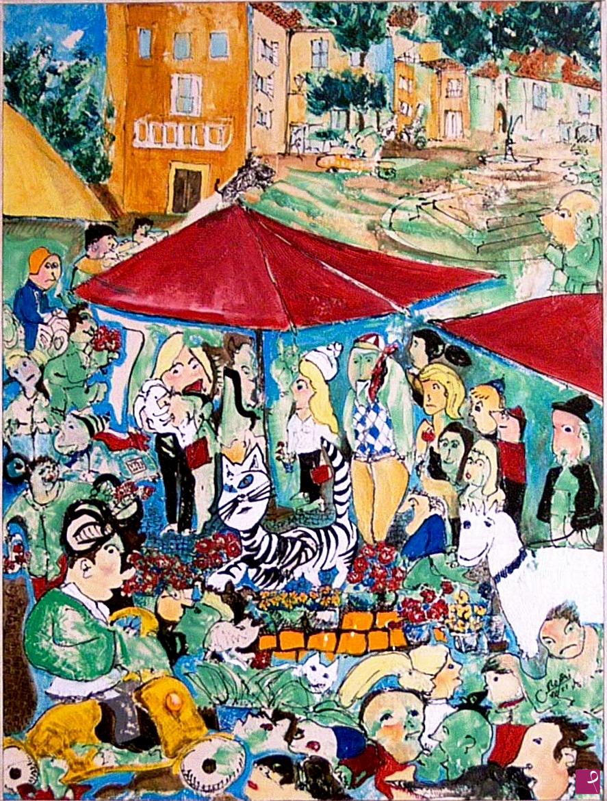 quadri in vendita online - Al mercato  50x70 cm 
