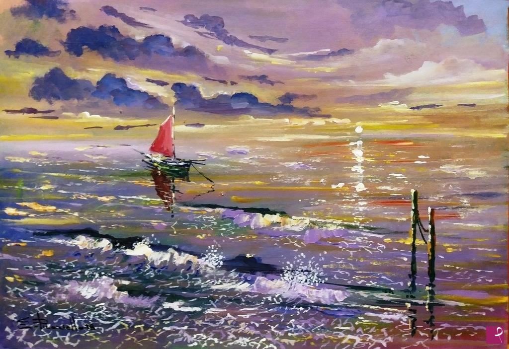 quadri in vendita online - Al tramonto