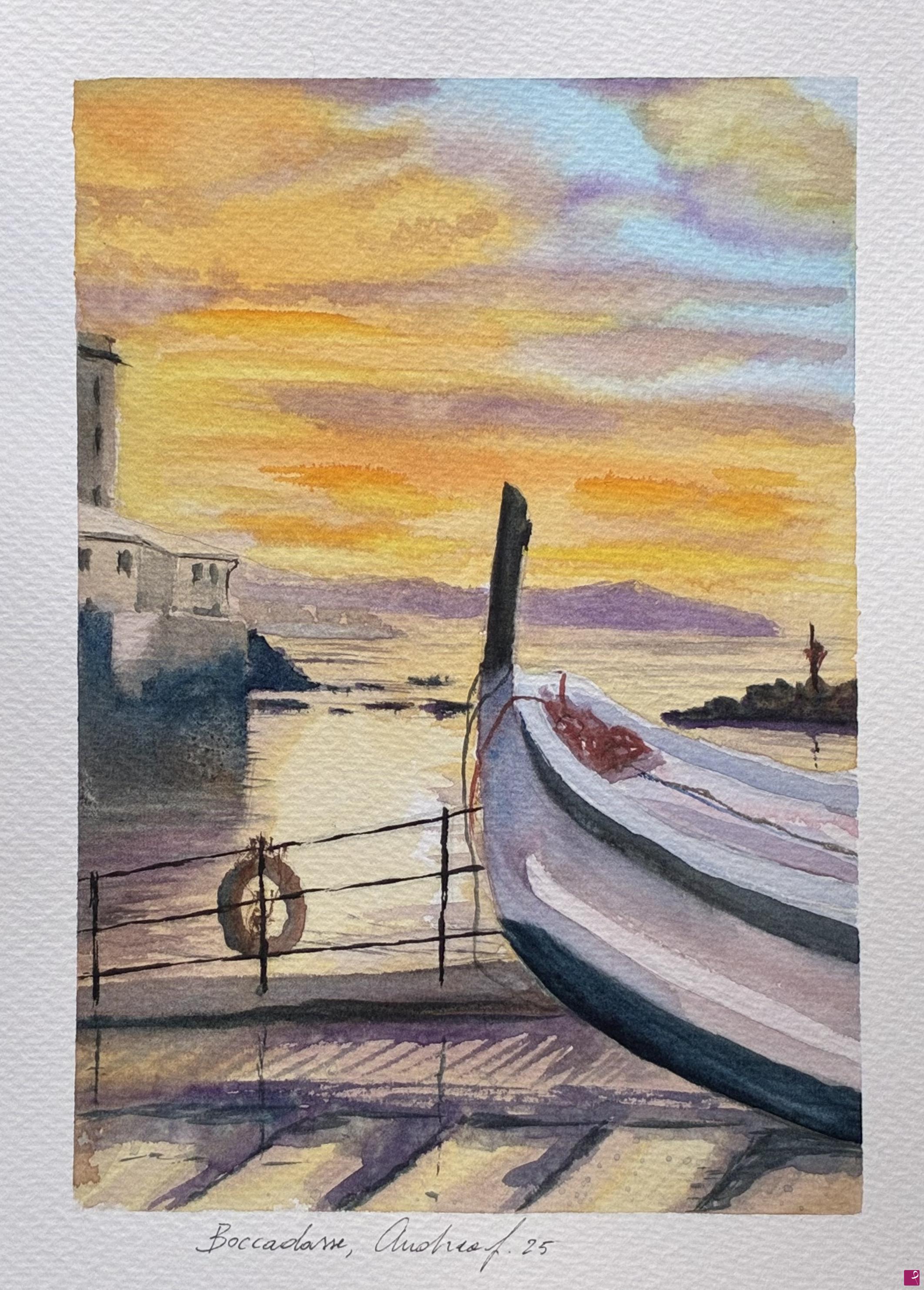 quadri in vendita online - Alba a Boccadasse 