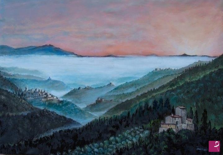quadri in vendita online - Alba nel Chianti