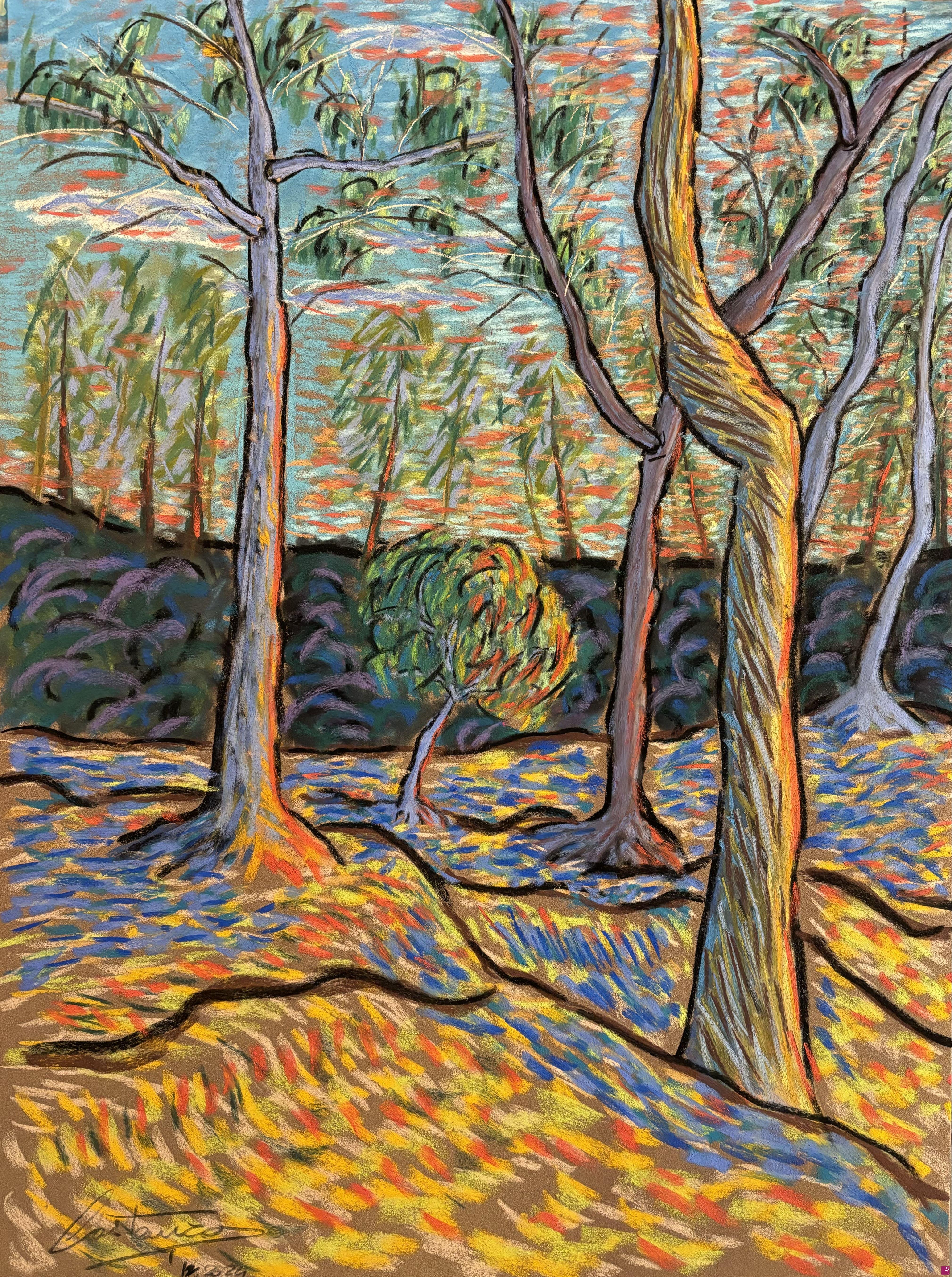 quadri in vendita online - Alberi Al Tramonto