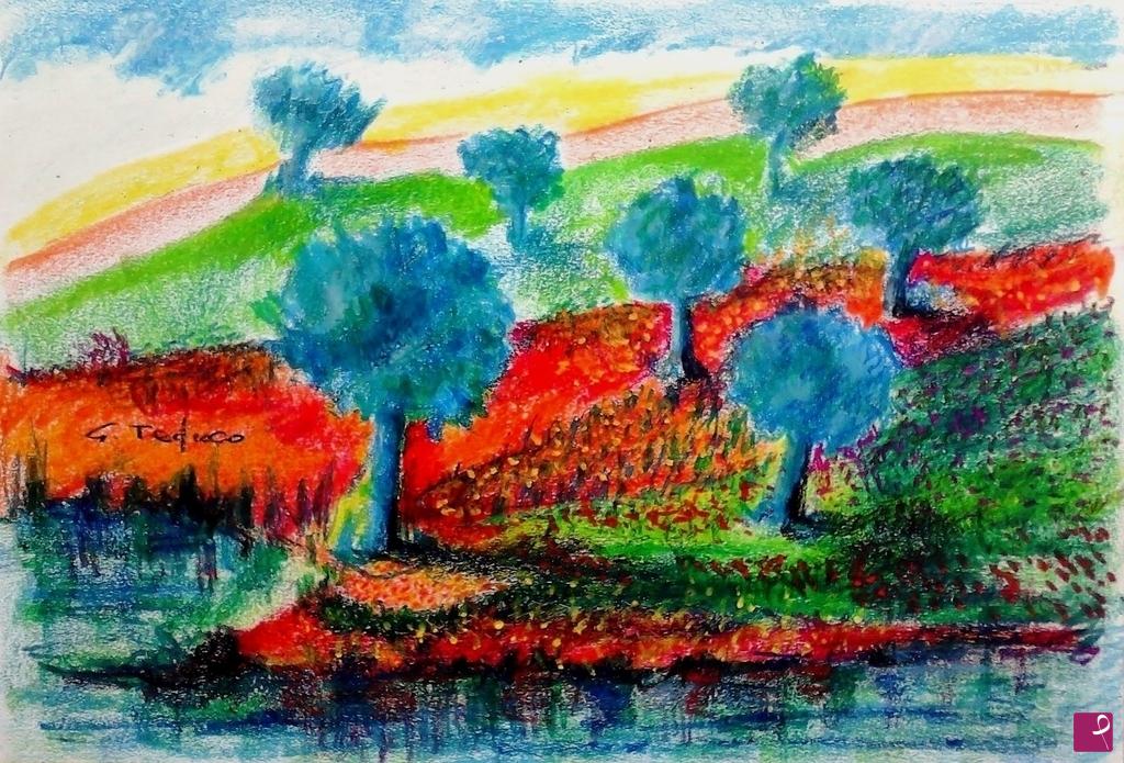 quadri in vendita online - "Alberi Arcobaleno" - opera n. 10. 