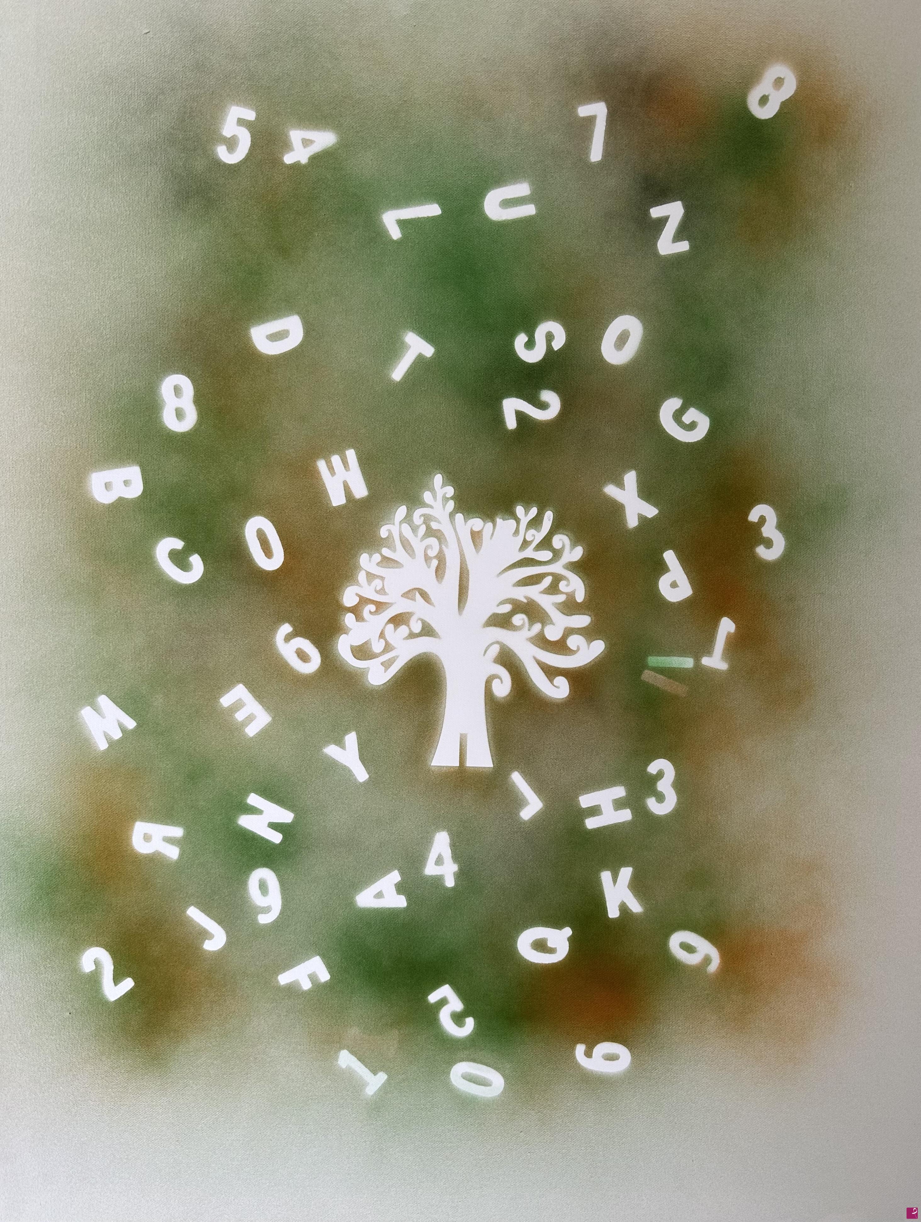 quadri in vendita online - Alberi dei numeri e parole