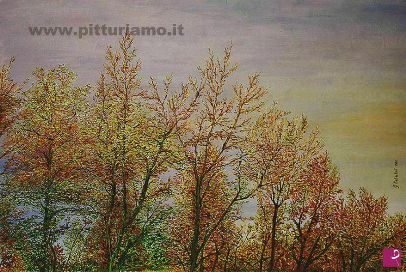 quadri in vendita online - Alberi in autunno