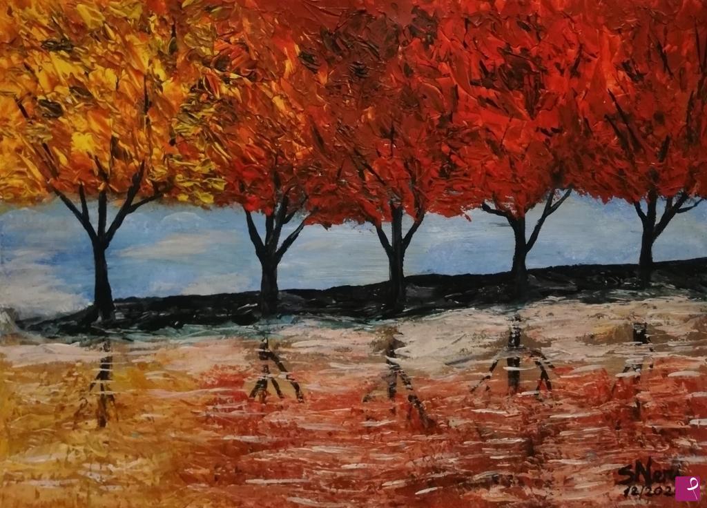 quadri in vendita online - Alberi in autunno