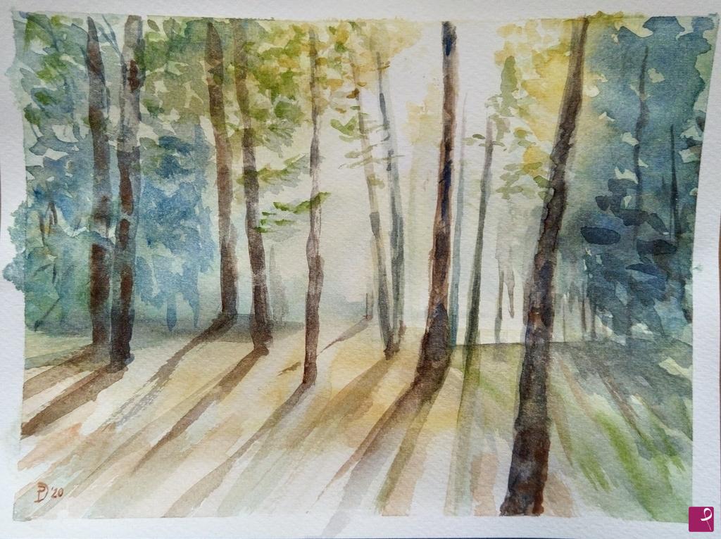 quadri in vendita online - Alberi in controluce